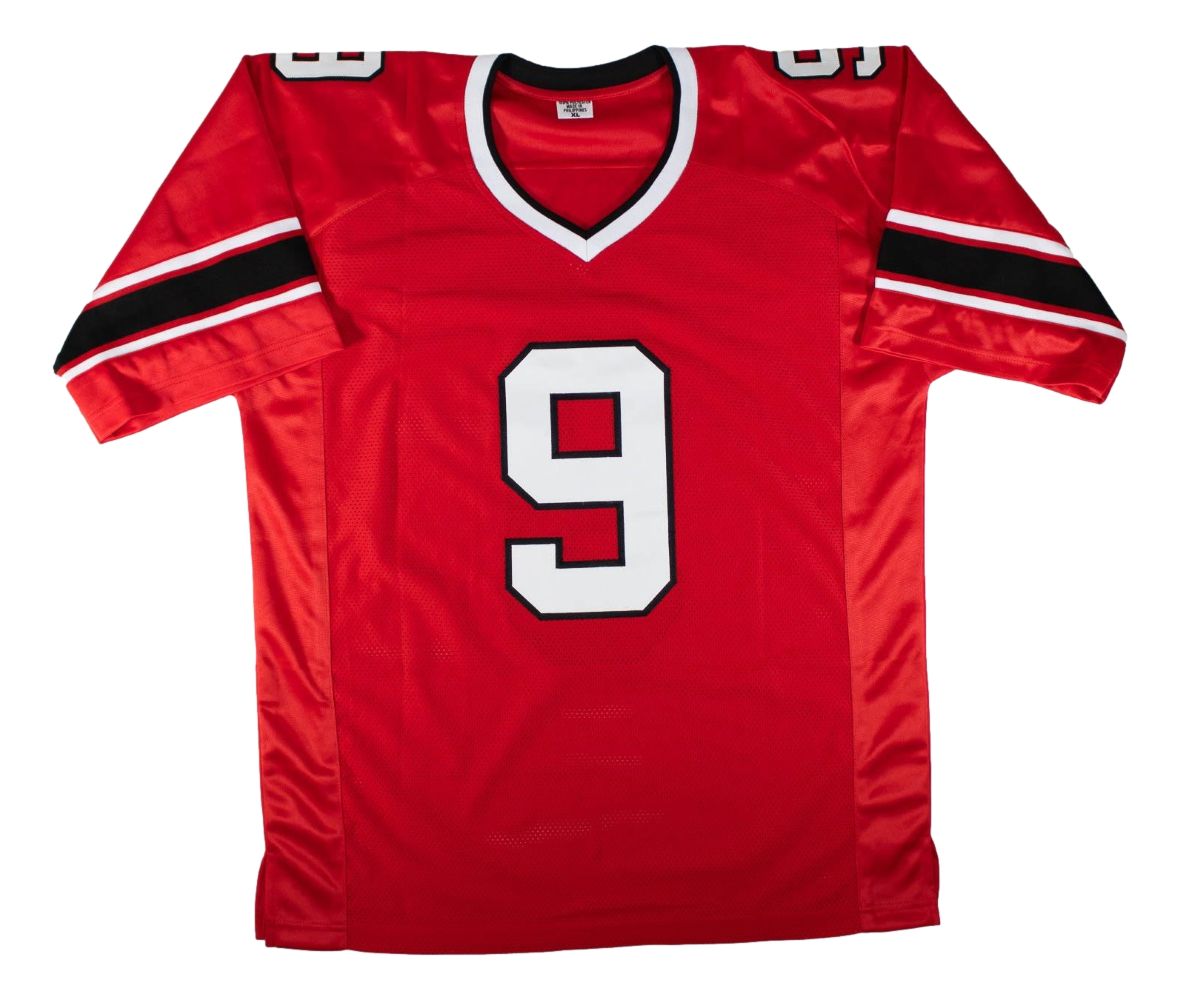 Michael Penix Jr Atlanta Signed Throwback Red Football Jersey JSA QR