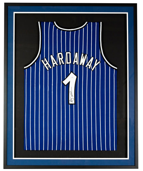 Penny Hardaway Orlando Signed Framed Blue Basketball Jersey PSA ITP - Sports Integrity