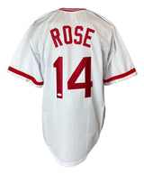 Pete Rose Cincinnatti Signed Autographed White Baseball Jersey 2 JSA