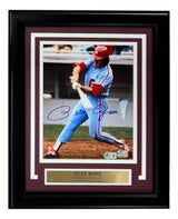 Pete Rose Signed Framed 8x10 Philadelphia Phillies Photo BAS