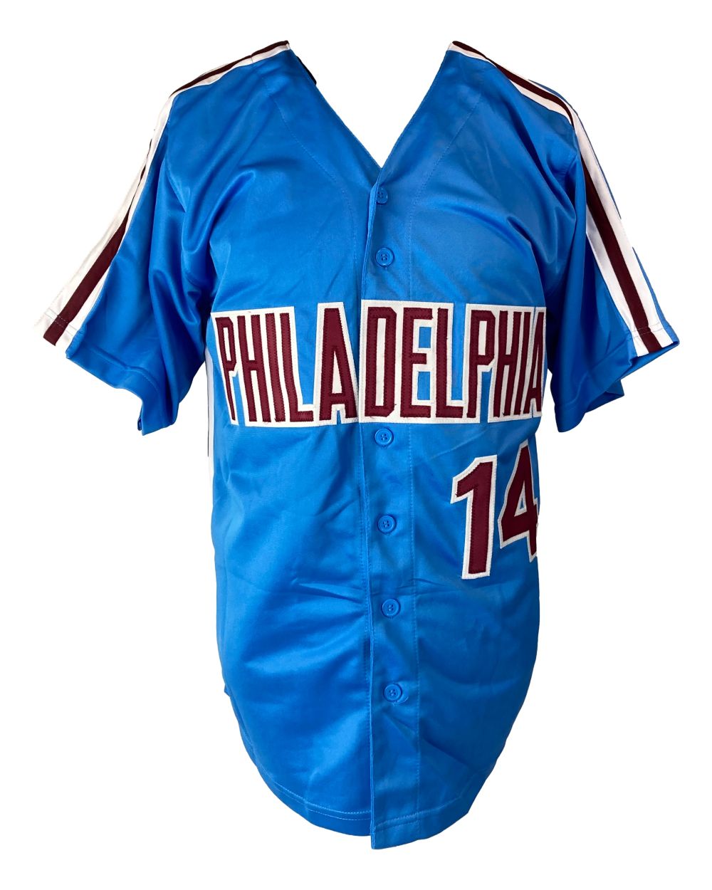 Pete Rose Philadelphia Signed Blue Baseball Jersey JSA