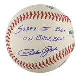 Pete Rose Cincinnati Reds Signed MLB Baseball Sorry I Bet on Baseball PSA/DNA