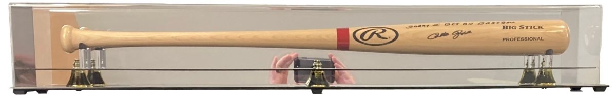 Pete Rose Cincinnati Reds Signed Tan Rawlings Pro Bat Sorry I Bet JSA w/ Case - Sports Integrity