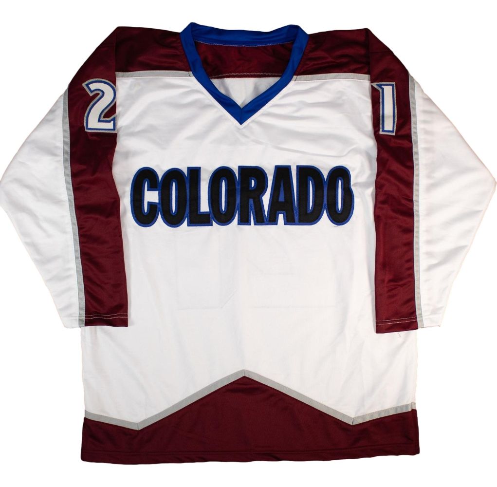 Peter Forsberg Colorado Signed White Hockey Jersey HOF 14 BAS