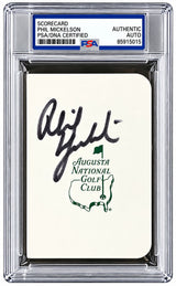Phil Mickelson Signed Masters Augusta National Scorecard PSA/DNA