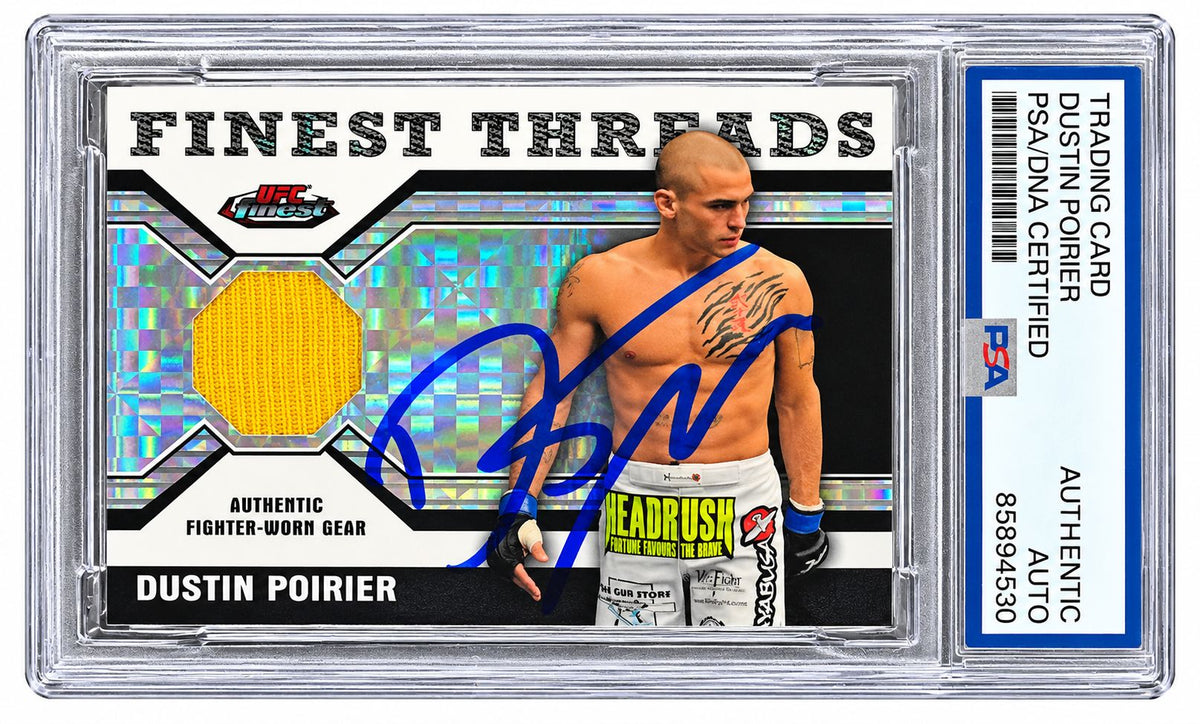 Dustin Poirier Signed 2011 Topps Finest Threads MMA #R-DP Rookie Card 2 PSA/DNA