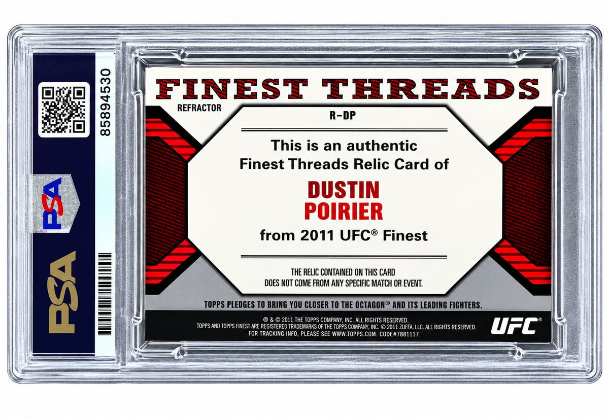 Dustin Poirier Signed 2011 Topps Finest Threads MMA #R-DP Rookie Card 2 PSA/DNA