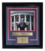 President Joe Biden Framed 8x10 Photo w/ Laser Engraved Signature - Sports Integrity