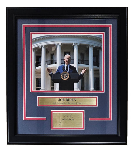 President Joe Biden Framed 8x10 Photo w/ Laser Engraved Signature - Sports Integrity