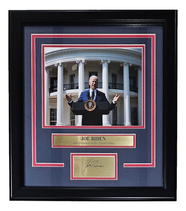 President Joe Biden Framed 8x10 Photo w/ Laser Engraved Signature - Sports Integrity