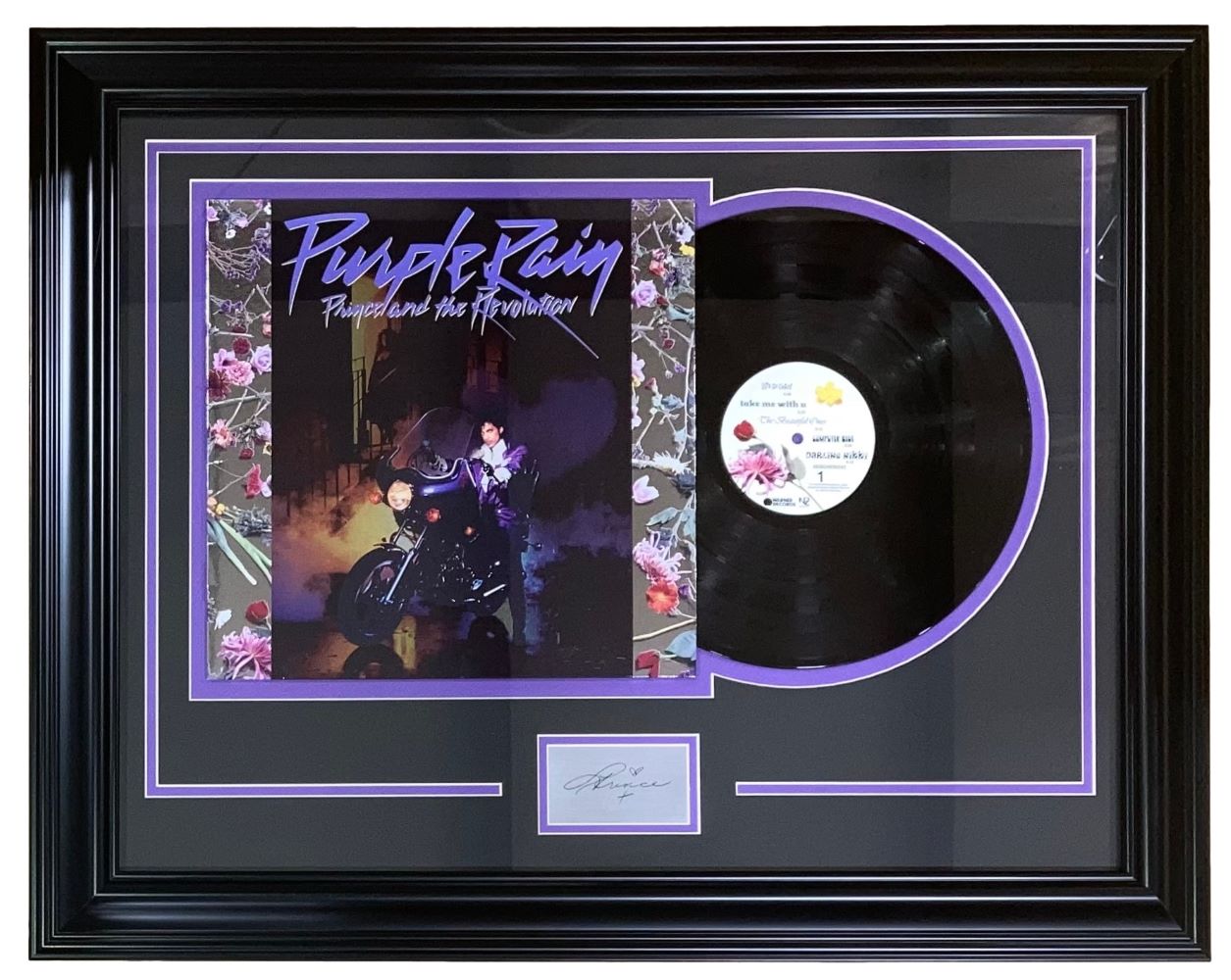 Prince Framed Purple Rain Vinyl Record w/ Laser Engraved Signature