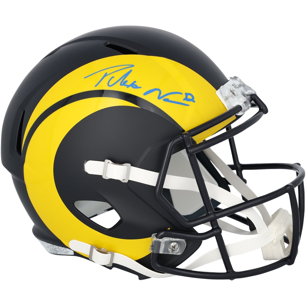 Puka Nacua Autographed Los Angeles Rams Riddell Rivalry Speed Full Size Helmet Fanatics