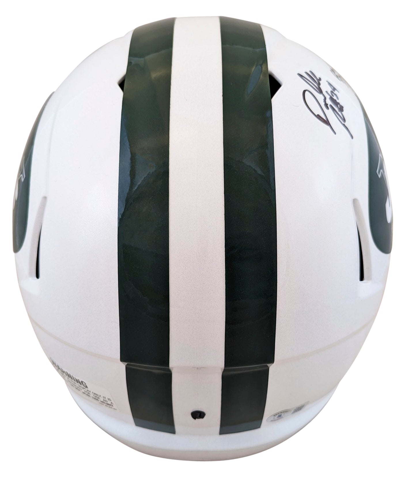 Jets Darrelle Revis Signed 98-18 TB F/S Speed Rep Helmet W/ Case BAS Witness