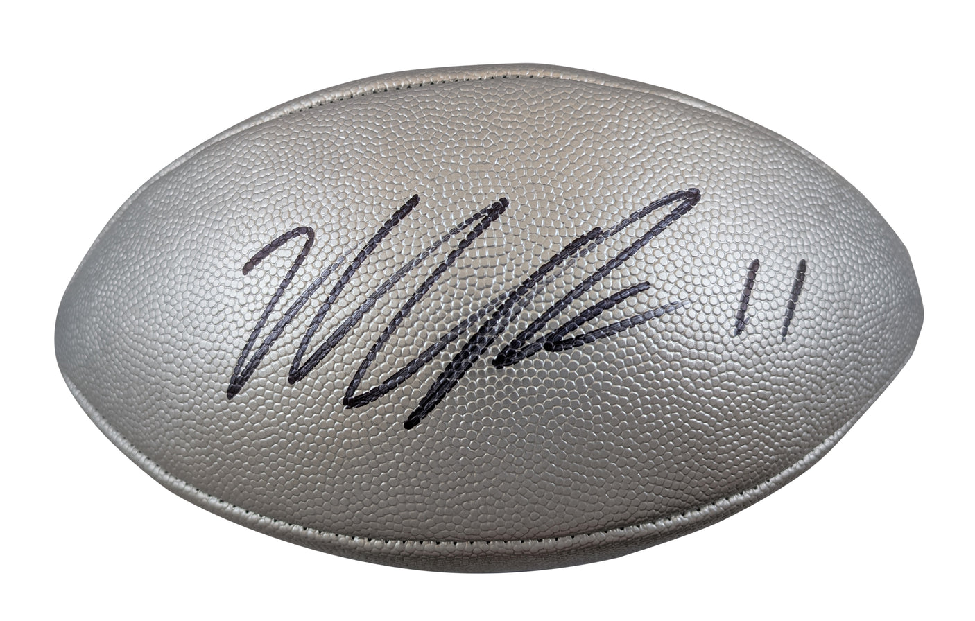 Packers Micah Parsons Signed Wilson Replica Duke Silver Football W/ Case Fan