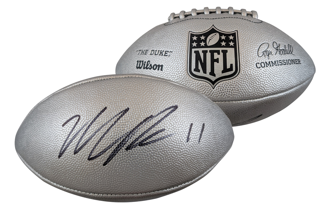 Packers Micah Parsons Signed Wilson Replica Duke Metallic Silver Football Fan