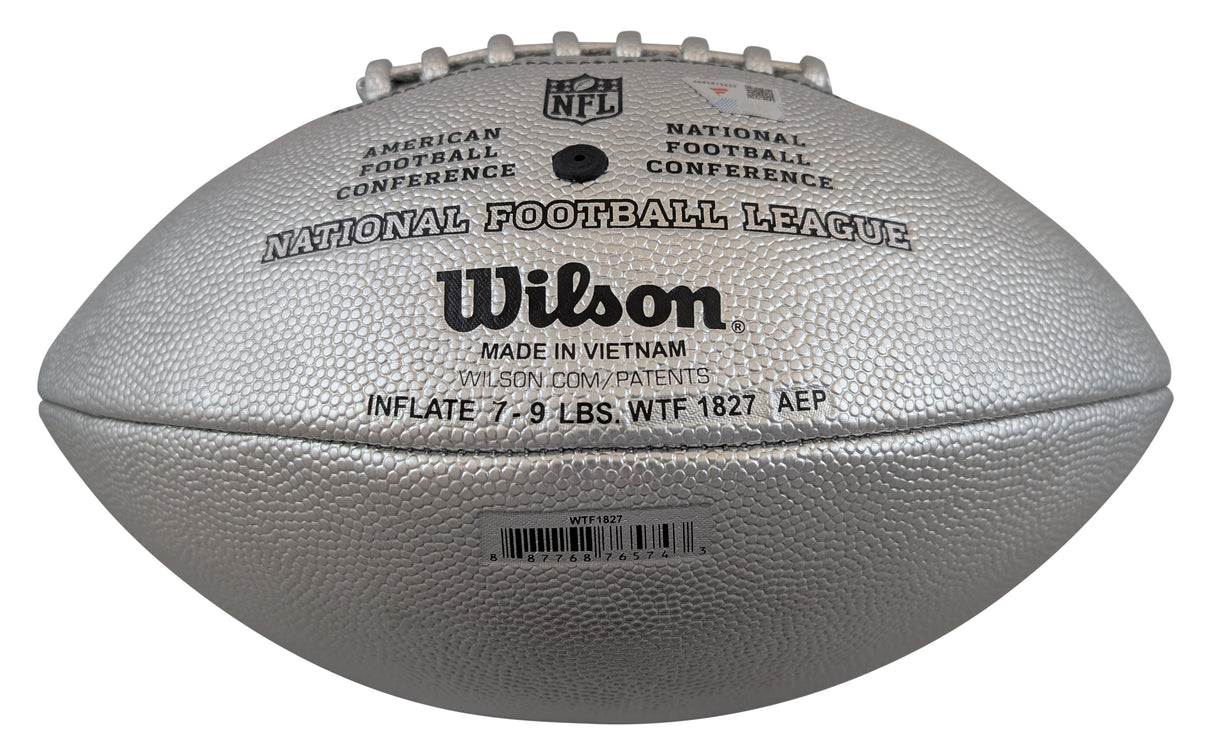 Cowboys Micah Parsons Signed Wilson Replica Duke Silver Football W/ Case Fan
