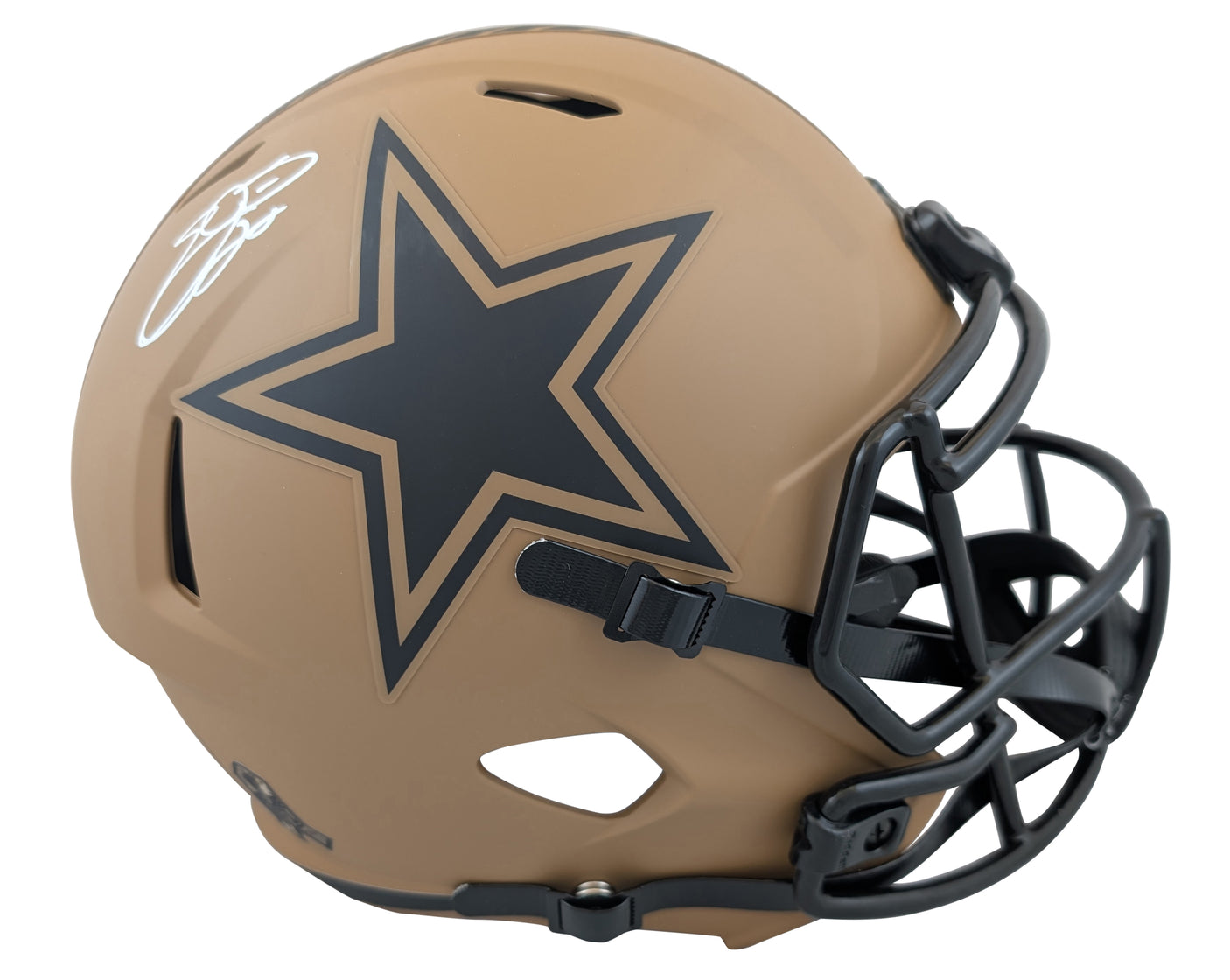 Cowboys Emmitt Smith Signed STS II Full Size Speed Rep Helmet BAS Witnessed