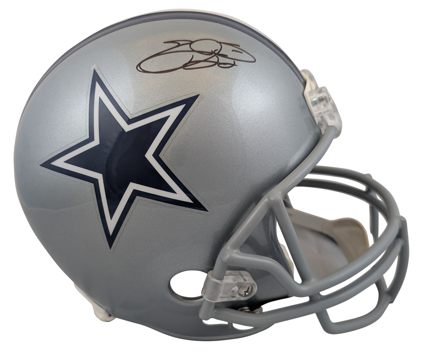 Cowboys Emmitt Smith Authentic Signed VSR4 Full Size Rep Helmet BAS Witnessed