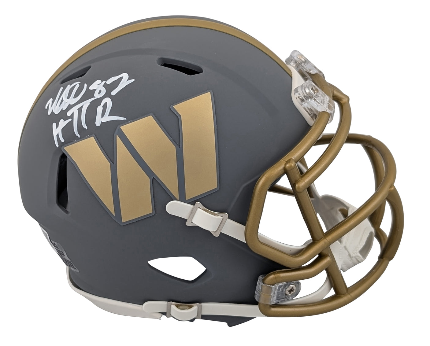 Commanders Michael Westbrook "HTTR" Signed Slate Speed Mini Helmet W/ Case BAS W