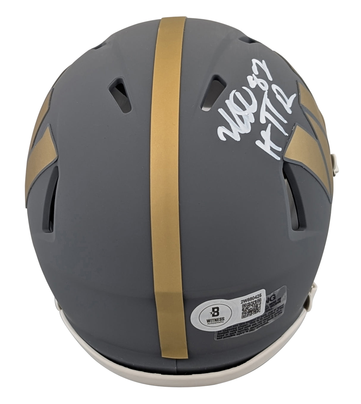 Commanders Michael Westbrook "HTTR" Signed Slate Speed Mini Helmet BAS Witnessed