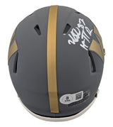 Commanders Michael Westbrook "HTTR" Signed Slate Speed Mini Helmet BAS Witnessed