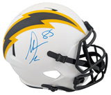 Chargers Antonio Gates Signed Lunar Full Size Speed Rep Helmet BAS Witnessed