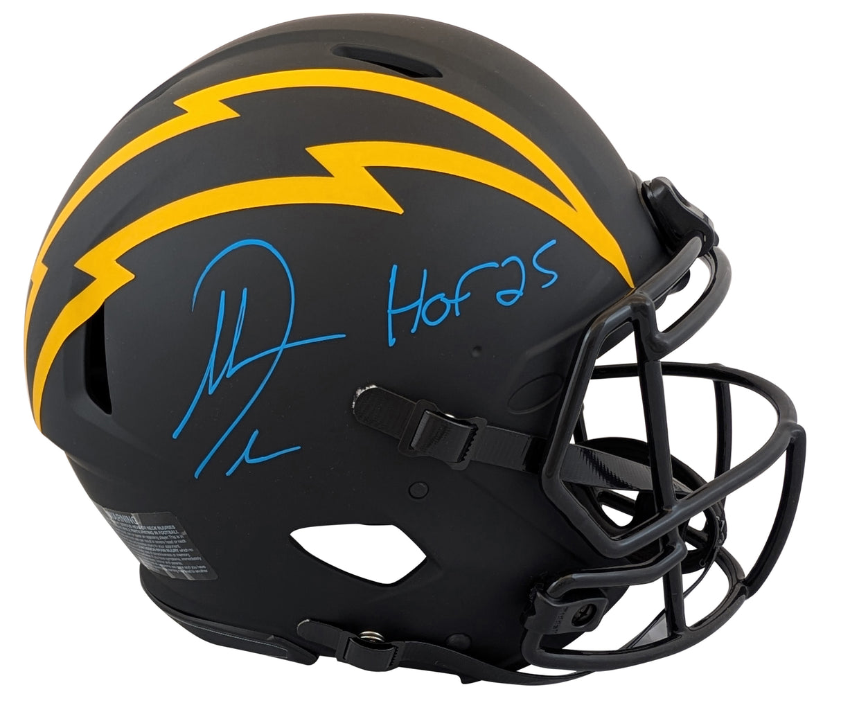 Chargers Antonio Gates "HOF 25" Signed Eclipse F/S Speed Proline Helmet BAS Wit