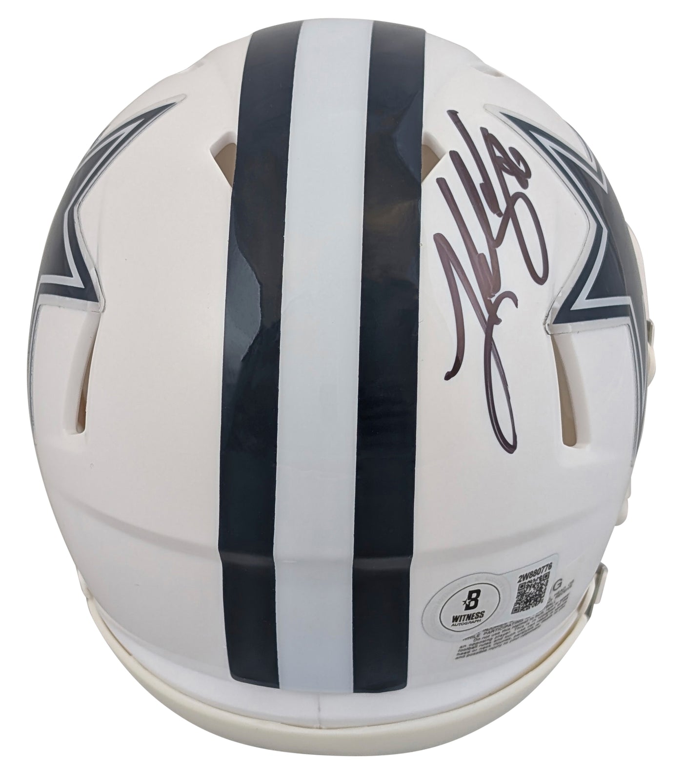 Cowboys Luke Schoonmaker Signed On-Field Alt 2022 Speed Mini Helmet W/ Case BAS