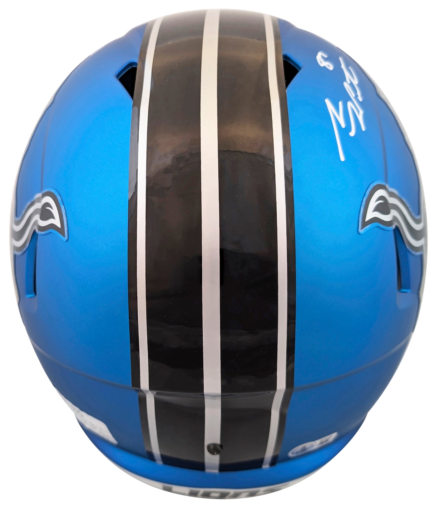 Lions Sam LaPorta Signed 2024 On Field Alt F/S Speed Rep Helmet W/ Case BAS Wit
