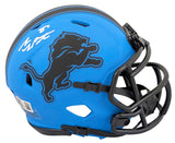 Sam LaPorta Autographed Detroit Lions RAVE Speed Mini Helmet Beckett Witnessed