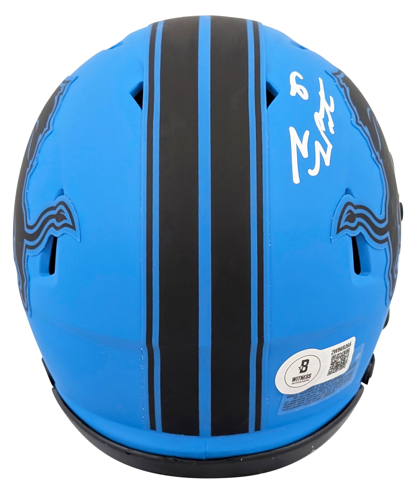 Lions Sam LaPorta Authentic Signed Rave Speed Mini Helmet W/ Case BAS Witnessed