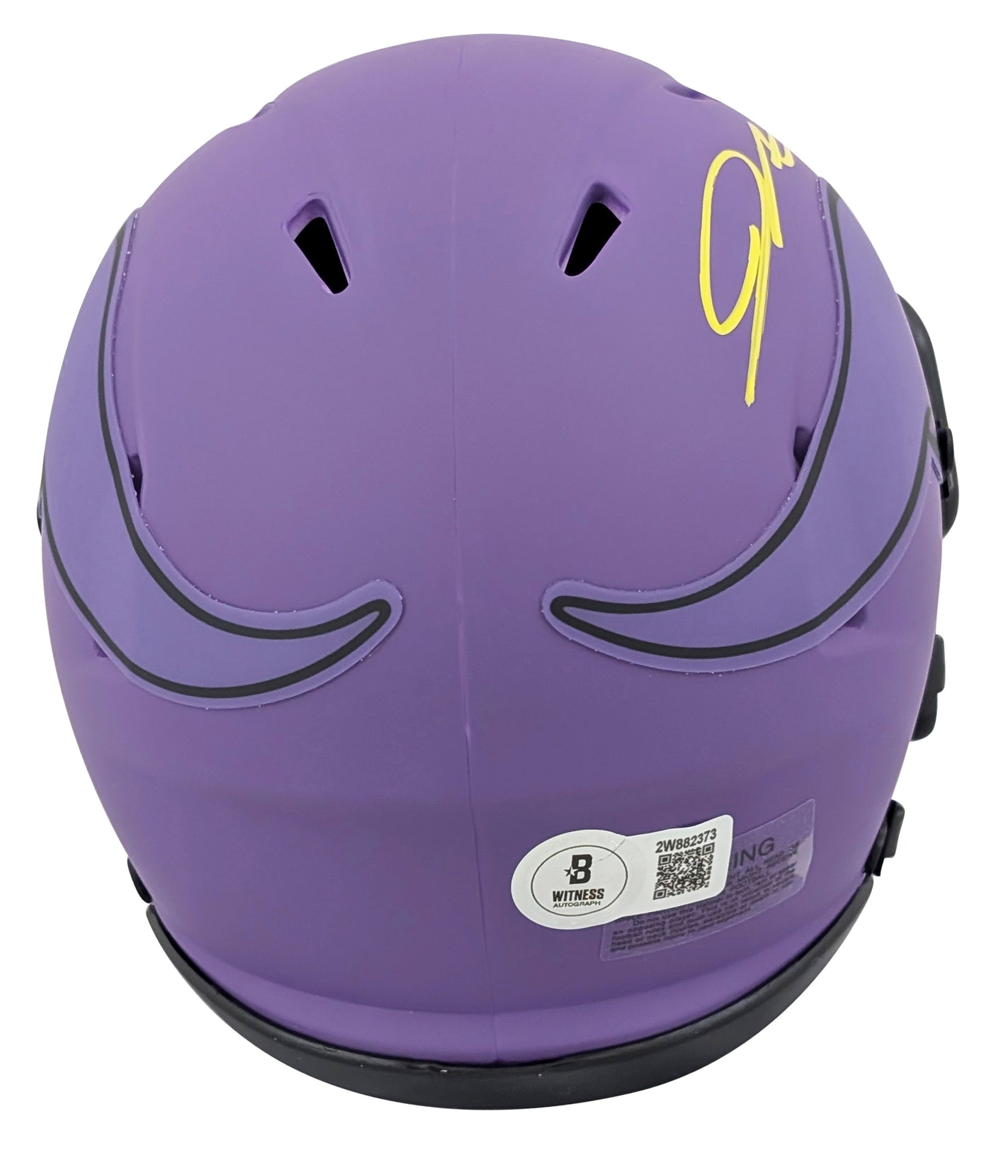 Vikings Jordan Addison Signed Rave Speed Mini Helmet W/ Case BAS Witnessed