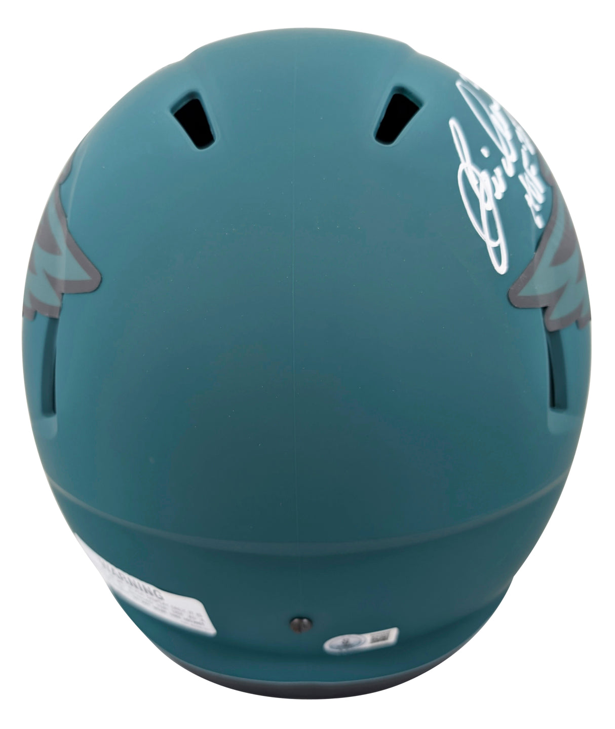 Eagles Eric Allen "HOF 25" Signed Rave Full Size Speed Rep Helmet W/ Case BAS W