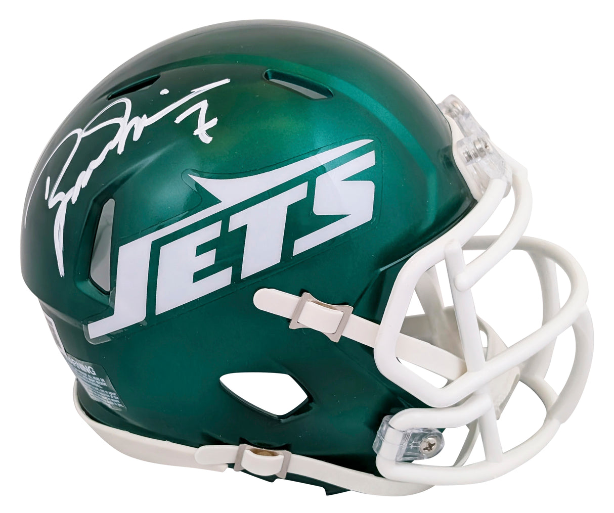 Jets Boomer Esiason Authentic Signed Speed Mini Helmet W/ Case BAS Witnessed