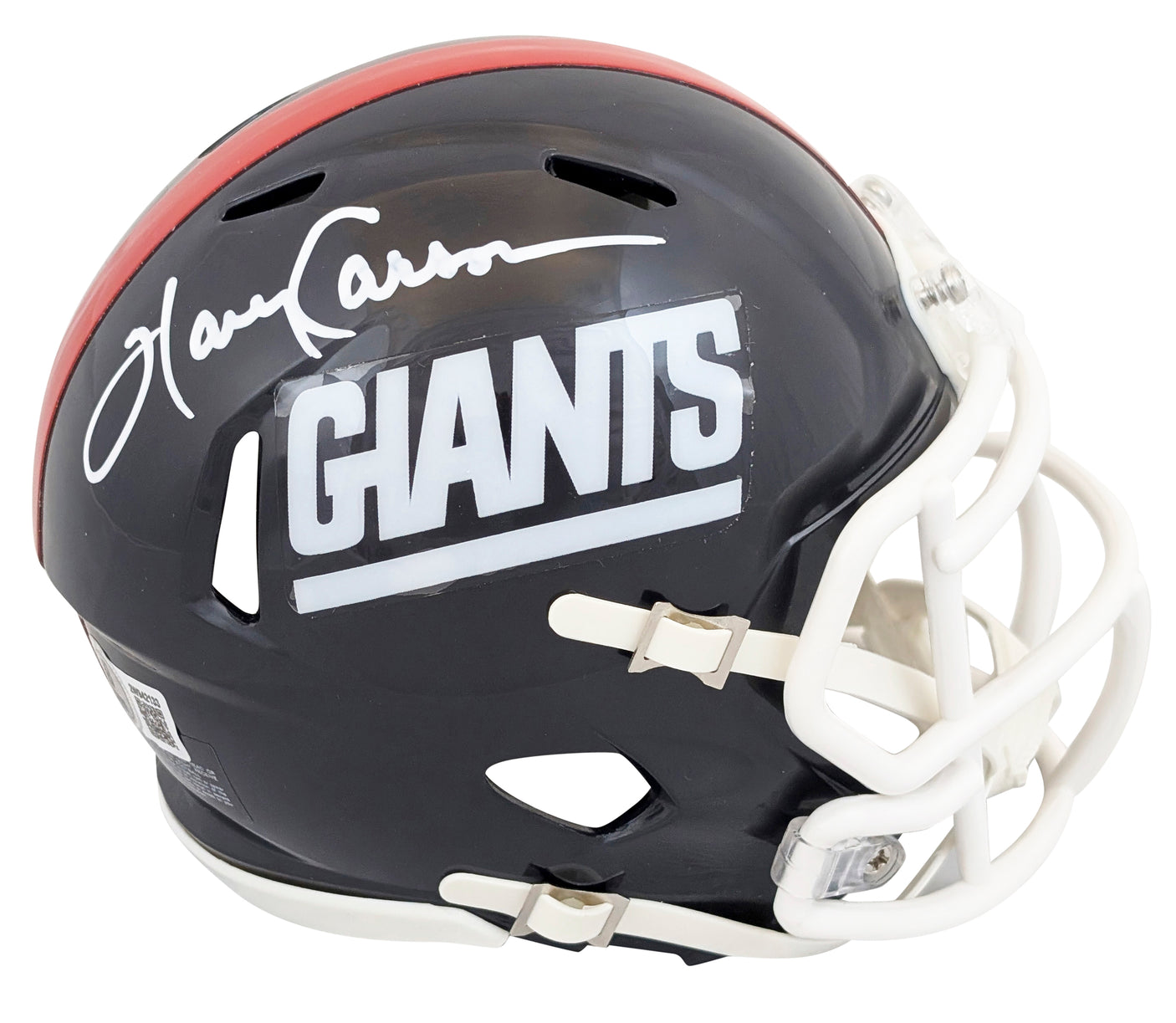 Giants Harry Carson Authentic Signed 1981-98 TB Speed Mini Helmet BAS Witnessed