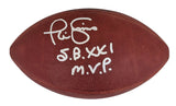 Giants Phil Simms "SB XXI MVP" Signed SB XXI Logo Wilson "Duke" Football BAS Wit