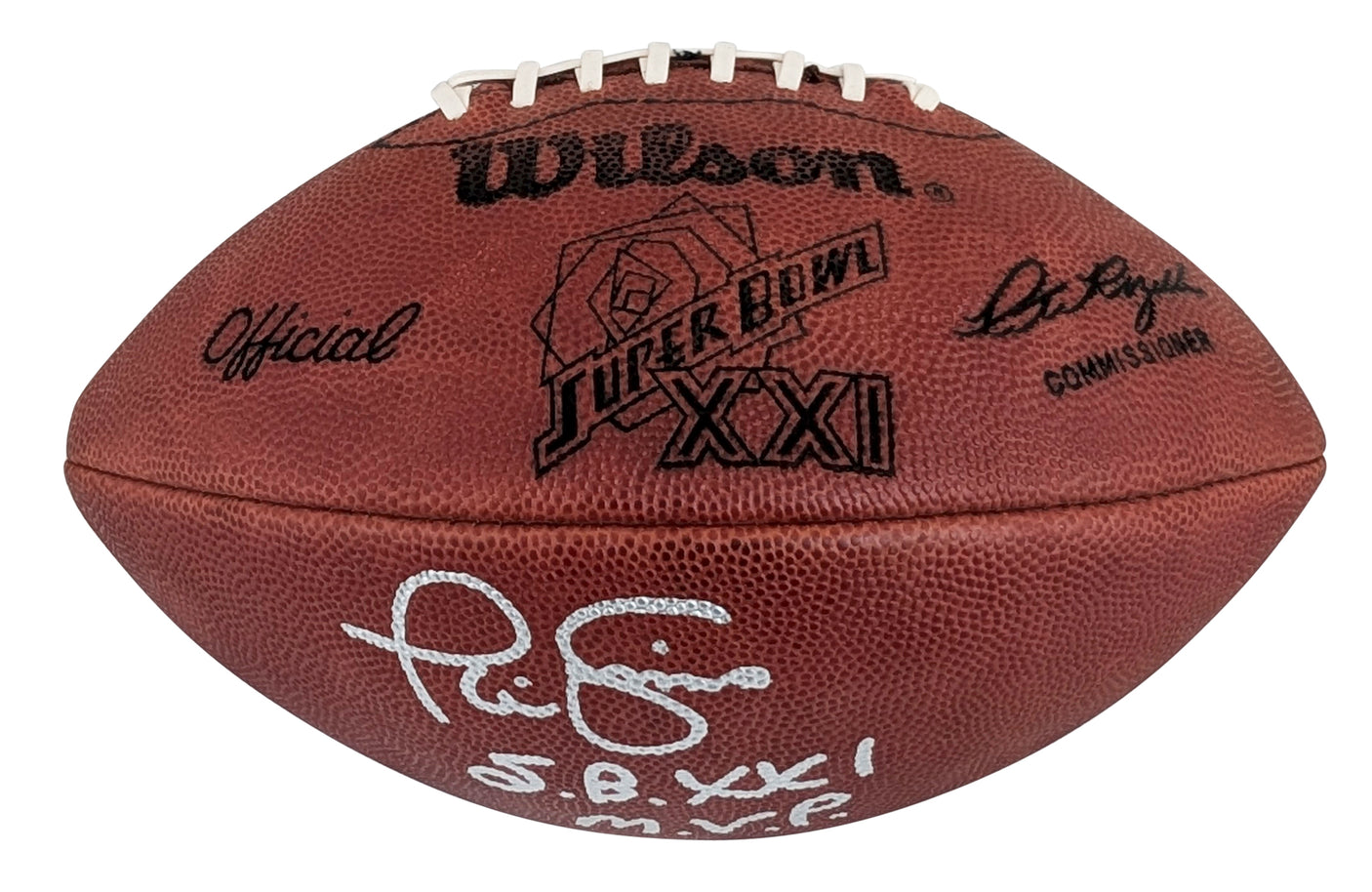 Giants Phil Simms "SB XXI MVP" Signed SB XXI Logo Wilson "Duke" Football BAS Wit