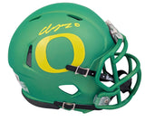Oregon Christian Gonzalez Signed Green Apple Speed Mini Helmet BAS Witnessed