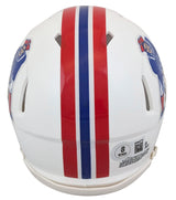 Patriots Christian Gonzalez Signed 1990-92 TB Speed Mini Helmet W/ Case BAS Wit