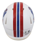 Patriots Christian Gonzalez Signed 1982-89 TB Speed Mini Helmet BAS Witnessed