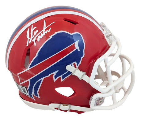 Bills Steve Tasker Authentic Signed 87-01 Throwback Speed Mini Helmet BAS Wit