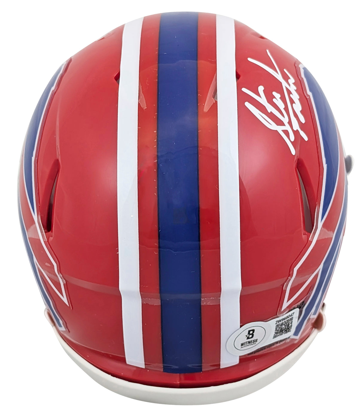 Bills Steve Tasker Authentic Signed 87-01 Throwback Speed Mini Helmet BAS Wit