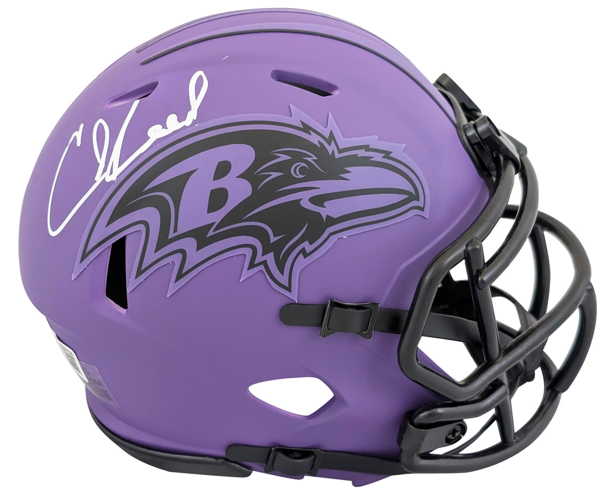 Ravens Ed Reed Authentic Signed Rave Speed Mini Helmet W/ Case BAS Witnessed