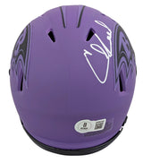 Ravens Ed Reed Authentic Signed Alternate Rave Speed Mini Helmet BAS Witnessed