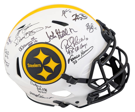 Steelers Greats (15) Bettis, Greene Signed Lunar F/S Speed Proline Helmet BAS