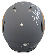 Rams Marshall Faulk & Kurt Warner Signed Slate F/S Speed Proline Helmet BAS Wit