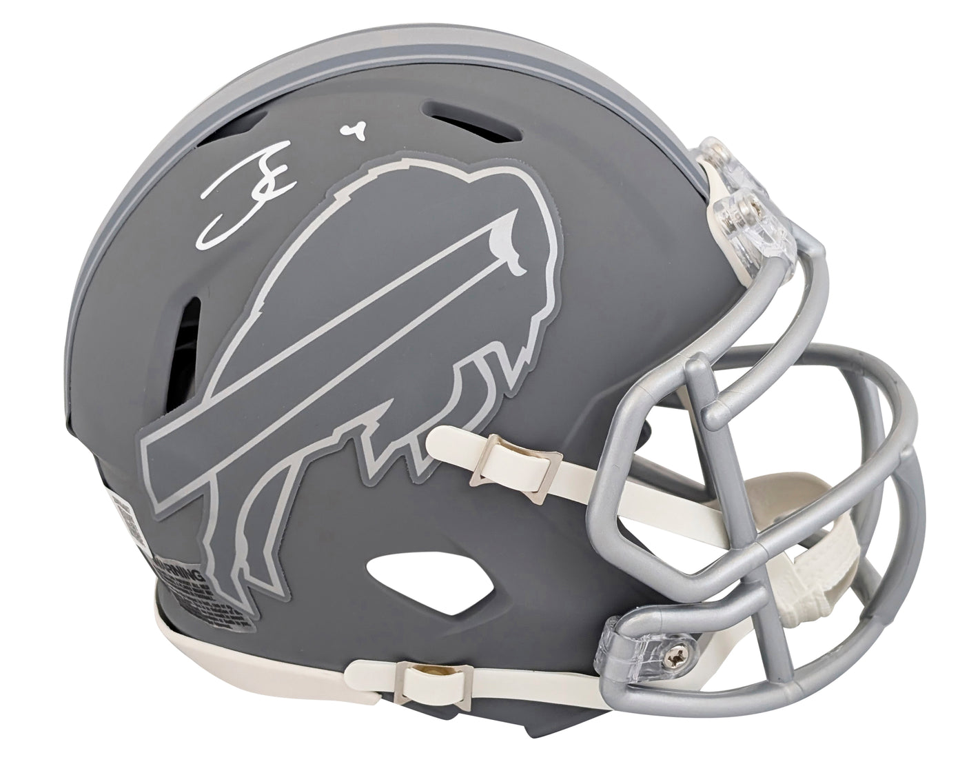 Bills James Cook Authentic Signed Slate Speed Mini Helmet W/ Case BAS Witnessed