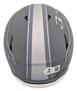 Bills James Cook Authentic Signed Slate Speed Mini Helmet BAS Witnessed