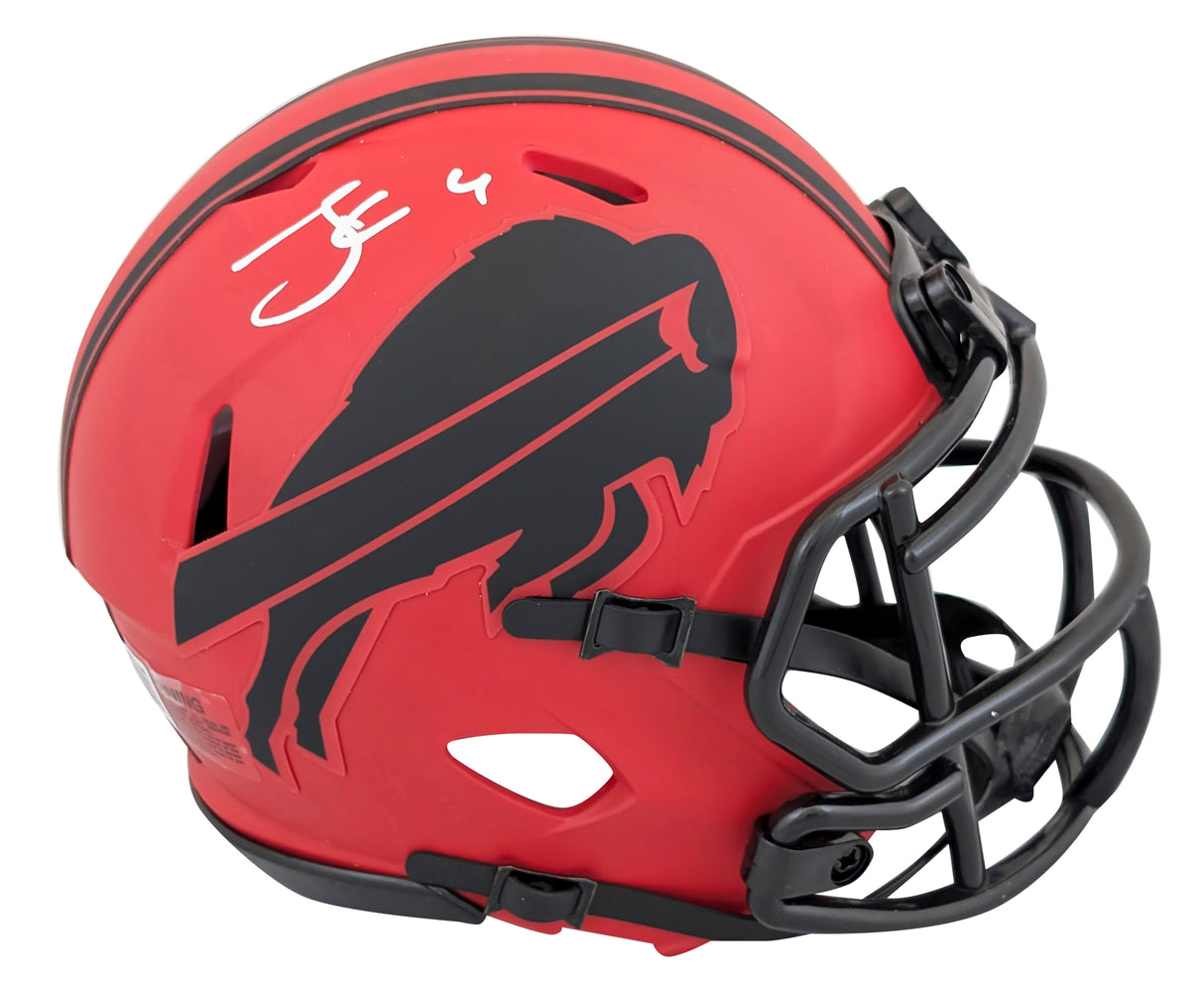 Bills James Cook Authentic Signed Alternate Rave Speed Mini Helmet BAS Witnessed