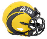 Rams Marshall Faulk Authentic Signed Rave Speed Mini Helmet BAS Witnessed